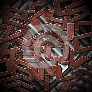 Rusty Metal Letters Background