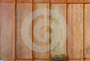 A rusty metal panel background.
