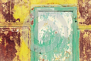 Rusty metal panel textured wallpaper background