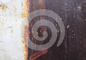 Rusty metal panel white color