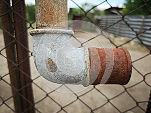 Rusty metal pipe