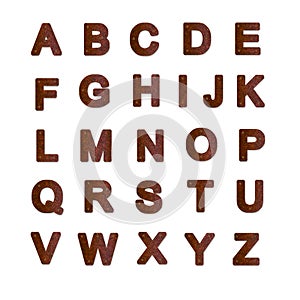 Rusty metal plate alphabet