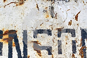 Rusty metal plate letters background