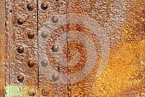 Rusty Metal Plate with Rivets