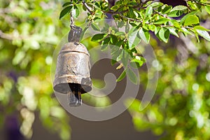 Rusty metal ritual bell.