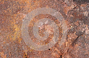 Rusty metal sheet with holes, texture