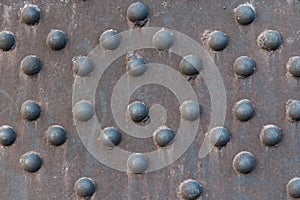 Rusty metal surface with hemispherical texture