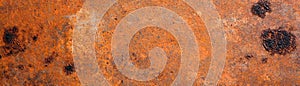 Rusty metal surface with textured pattern