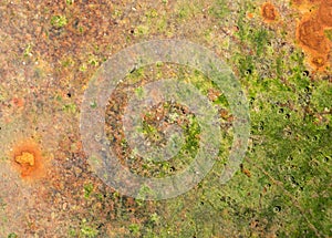 Rusty metal under water