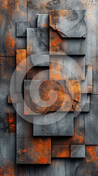 Rusty Metal Wall Art. Generative AI