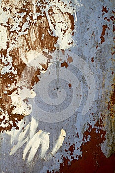 Rusty metal wall background, shabby metal wall, selective focus