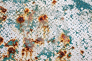 Rusty metal wall, old sheet of iron covered with rust with multi-colored paint. Large cracks. ÃÂÃÂ¾ld Rusty metal background