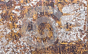 Rusty metallic steel plate