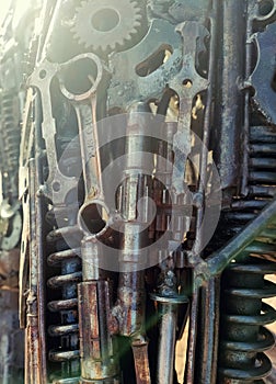 Rusty metals design steampunk