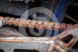 Rusty motorcycle chain