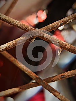 rusty motorcycle spokes