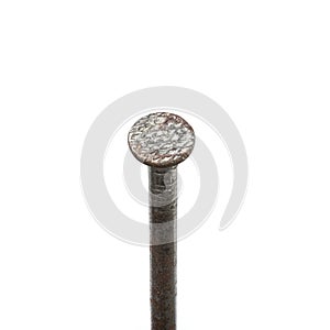 Rusty nail isolated on white background