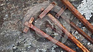 Rusty Nails on Rock