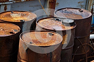 Rusty Oil Barrels