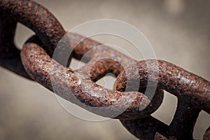 Rusty old anchor chain
