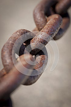 Rusty old anchor chain