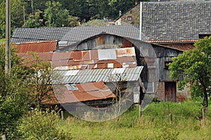 Rusty old barns