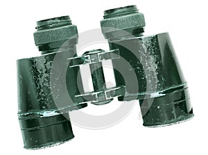 Rusty old binoculars isolated