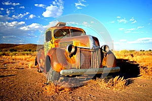 Rusty old car in Namibia