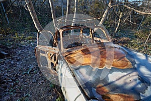 Rusty old car wreck