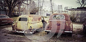 Rusty old classic cars