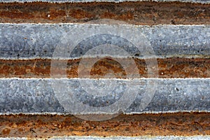 Rusty old corrugated sheet iron