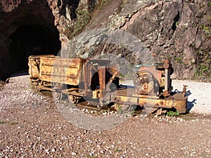 rusty old deactivated mine train