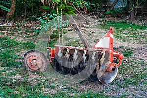 Rusty Old Disc Harrow, Agricultural Tool