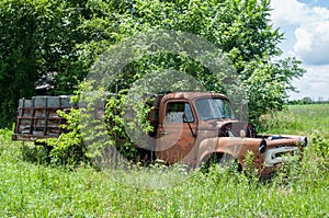Rusty old farm truck