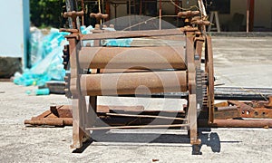 Rusty old iron Rubber Sheet Roller Machine