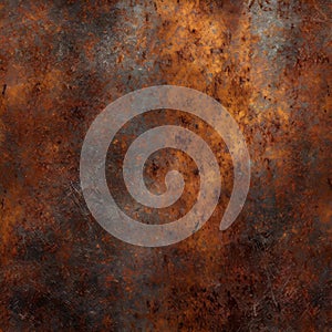 Rusty old metal grunge texture background with scratches brown tone