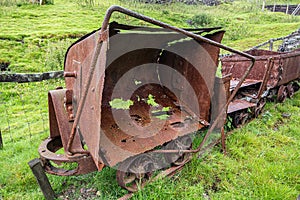 Rusty old mine trucks in Leadhills