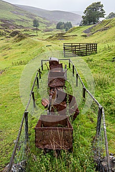 Rusty old Mine trucks at Wanlockhead