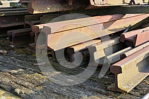 Rusty old railroad tracks