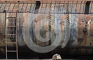 Rusty old railway fuel carriage