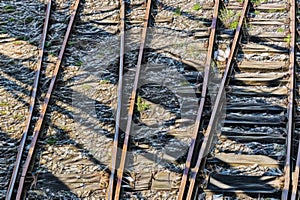 Rusty old railway rails