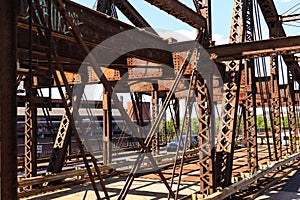 Rusty bridge trusses