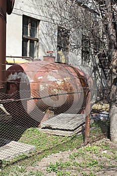 Rusty old tank for boiler house