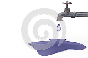 Rusty old tap running