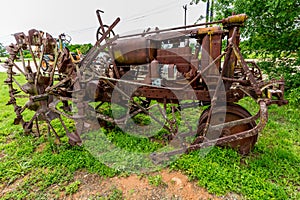 Rusty Old Texas Tractor with Metal Tires