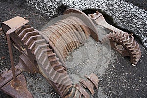 Rusty old winch gear - Deception Island - Antarctica