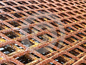 Rusty or old wire mesh grates