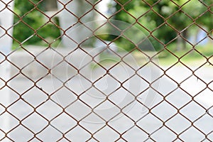 Rusty old wired fence