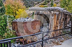 Rusty Ore Cart and Adit