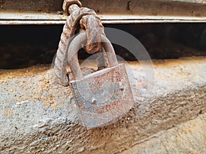 A rusty padlock that hadn& x27;t been opened in a long time